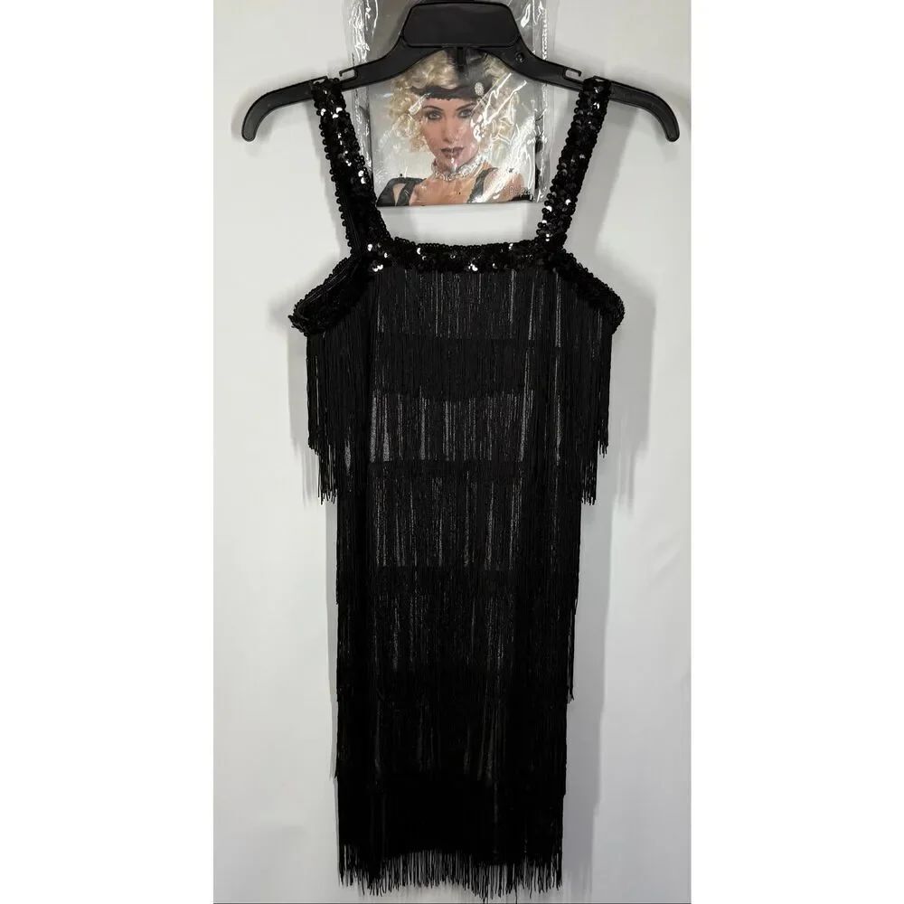 Halloween Fringe flapper costume Women ‘s dress size small With headband
